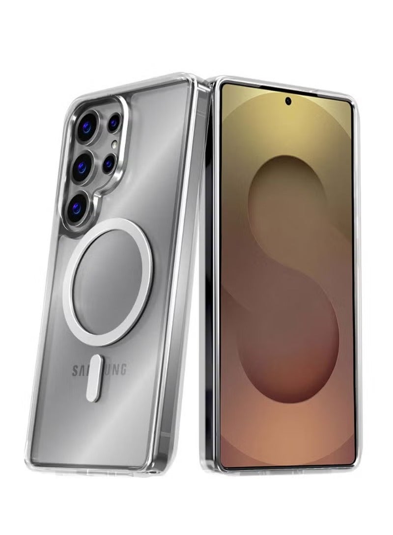 JAJEEK Samsung Galaxy S25 Ultra 5G 2025 Magnetic Case – Slim, Transparent, Flexible TPU Shockproof Magsafe-Compatible Back Phone Case (Clear) - Image 1