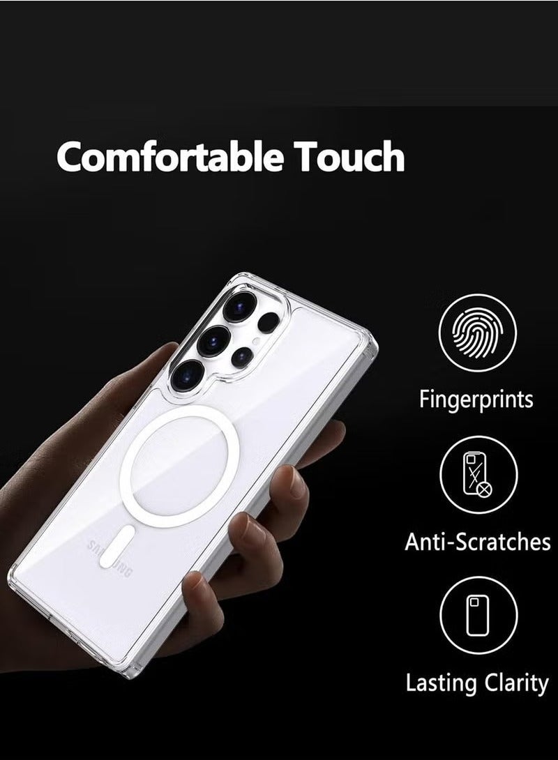 JAJEEK Samsung Galaxy S25 Ultra 5G 2025 Magnetic Case – Slim, Transparent, Flexible TPU Shockproof Magsafe-Compatible Back Phone Case (Clear) - Image 5