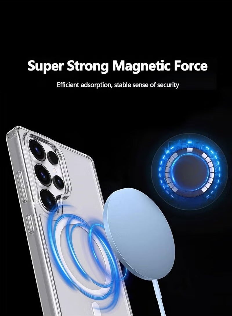 JAJEEK Samsung Galaxy S25 Ultra 5G 2025 Magnetic Case – Slim, Transparent, Flexible TPU Shockproof Magsafe-Compatible Back Phone Case (Clear) - Image 2