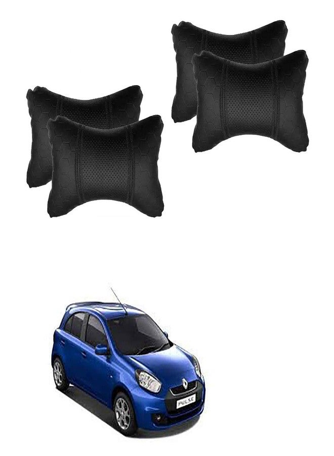 Adroitz Black Car Cushion in Football Design Material Leatherette (Pair of 2)_318 - Image 1