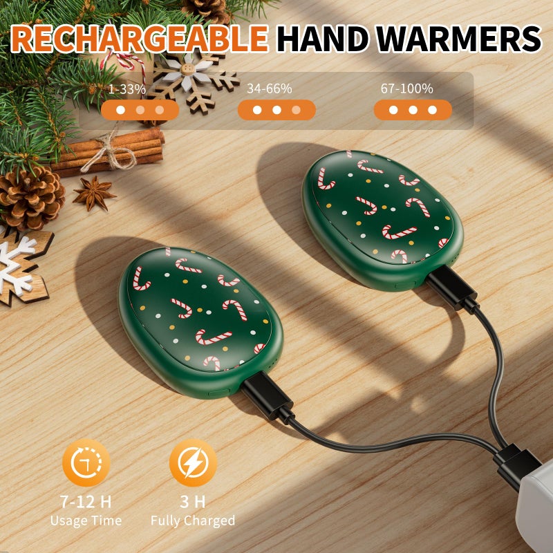 coldSky Rechargeable Hand Warmers 2 Pack, Magnetic 2-in-1 Reusable Electric Hand Warmer, 3 Heat Settings Portable Pocket Hand Heater Gifts for Women Men Christmas, Skiing, Camping, Hunting - Image 5