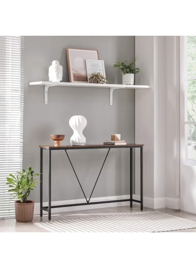 Console Table, Rustic Brown & Black Entryway Table, Narrow - Image 1