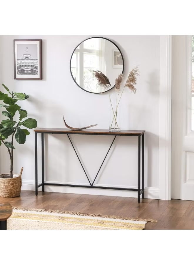 Console Table, Rustic Brown & Black Entryway Table, Narrow - Image 3