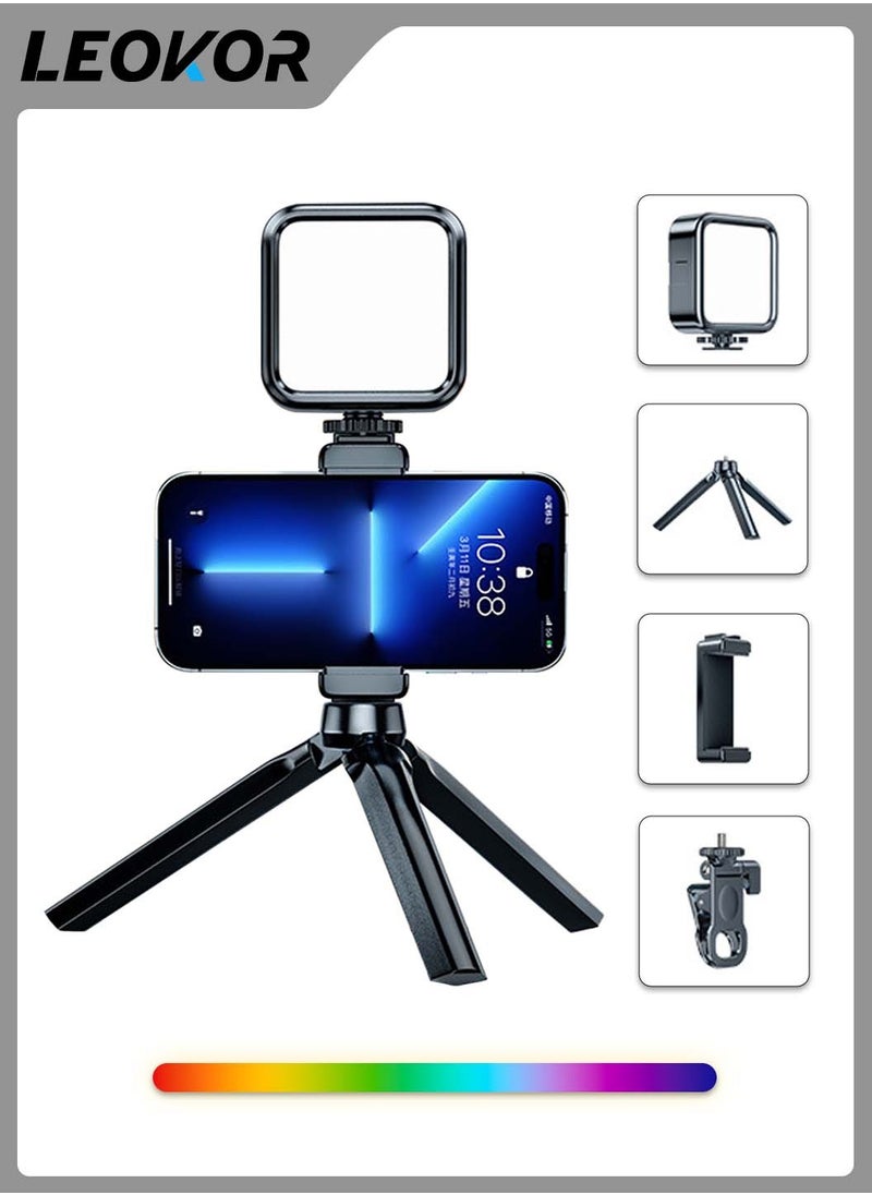 LEOKOR Photography lights,Laptop Ring Light with Clip and Tripod,Webcam Lighting Laptop Ring Light for Zoom Meetings,Remote Working,Makeup,Streaming,Vlogging(Dimmable/Rechargeable)  - Image 1