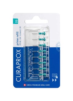 CURAPROX فرشاة أسنان بين الأسنان CPS 06 Prime Refill من Curaprox، فيروزي، 8 قطع - 8 × 0.6 مم - 2.2 مم فرشاة أسنان داخلية.  - Image 1