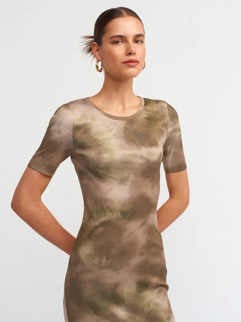 ديلفين Tie-Dye Ribbed Dress