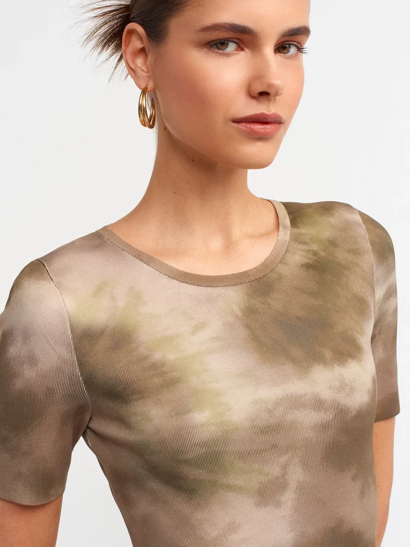 ديلفين Tie-Dye Ribbed Dress