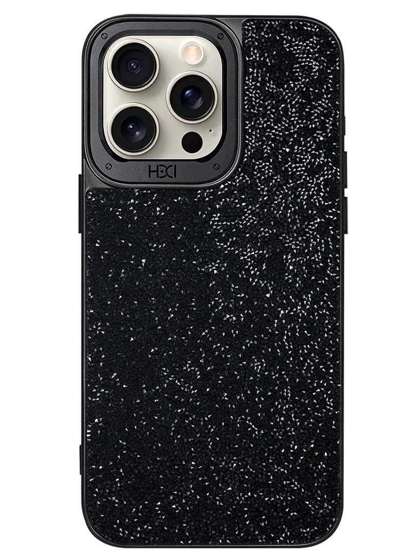 HDD Brand Sparkling Crystal Case Compatible with MagSafe For iPhone 16 (Black)