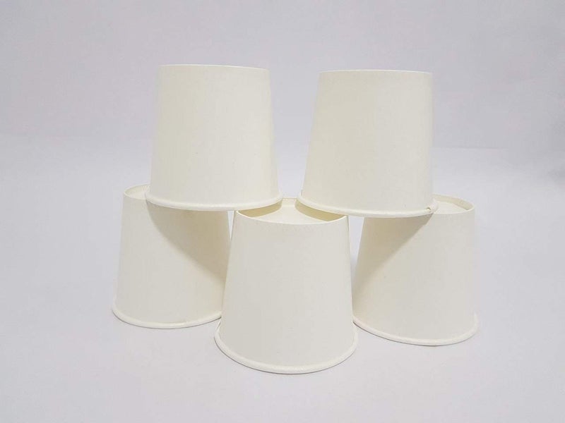 advancedestore Paper Cups Disposable (150 ml) - Pack of 100 (Designs and Colour May Vary) | White - Image 2