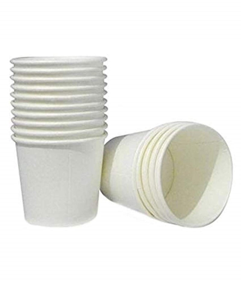 advancedestore Paper Cups Disposable (150 ml) - Pack of 100 (Designs and Colour May Vary) | White - Image 1