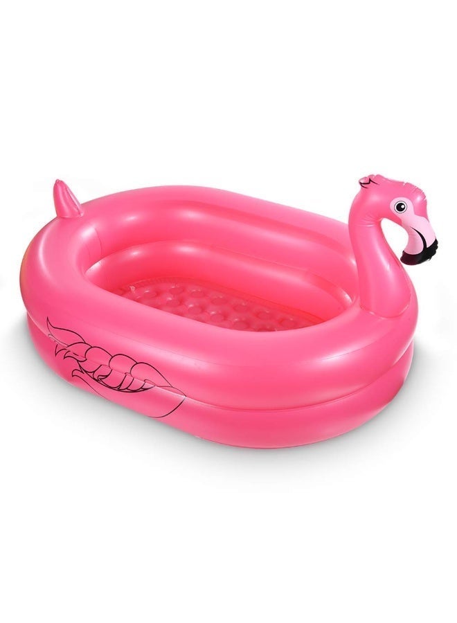 Kiddie Pool, Inflatable Pool, Flamingo Swimming Pool with Inflatable Soft Floor for Outdoor, Indoor, Backyard - Image 2