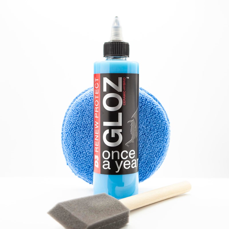 Renew Protect تجديد الحماية - علاج الإطارات والتشطيبات شبه الدائم، لمعان متوسط إلى عالي ومتانة، حصيرة أرضية - آمن للمركبات الترفيهية والدراجات النارية، واقي هجين أكريليك سيراميك، مقاوم للغسل، جفاف سريع خلال 5 دقائق، 8 أونصات - Image 1