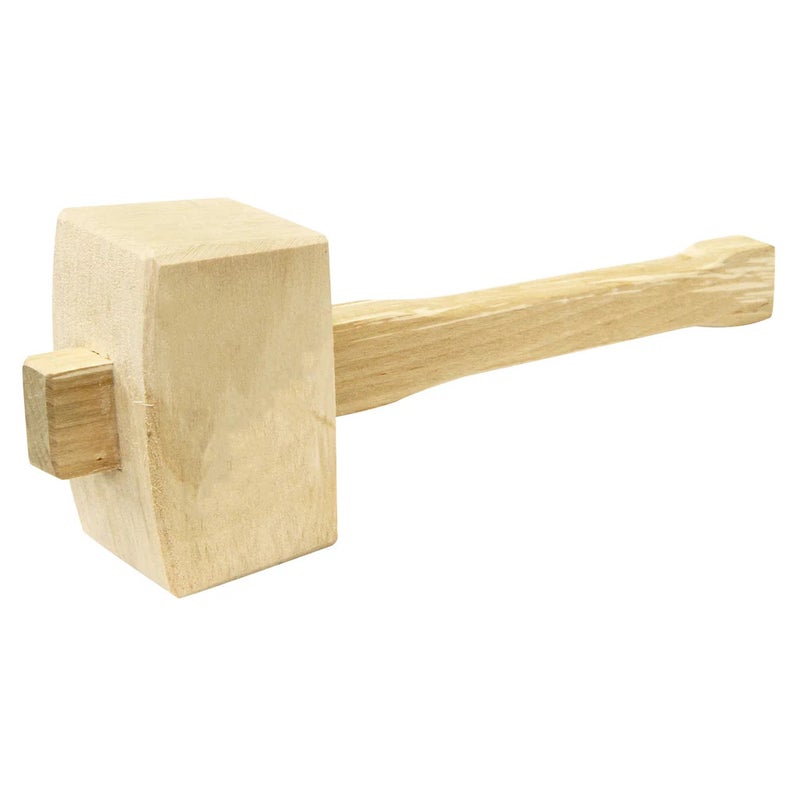 115mm Wooden Mallet 56509 | Solid Head with Angled Striking Faces for DIY & Workshop Use