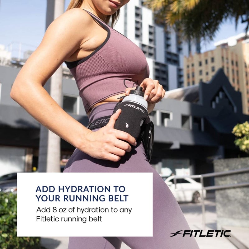 Fitletic 8-ounce Sport Water Bottle with Holster Attachable to Belts. No-Bite Cap Quick Hydration for Daily Running, Marathon, Triathlon - Image 3