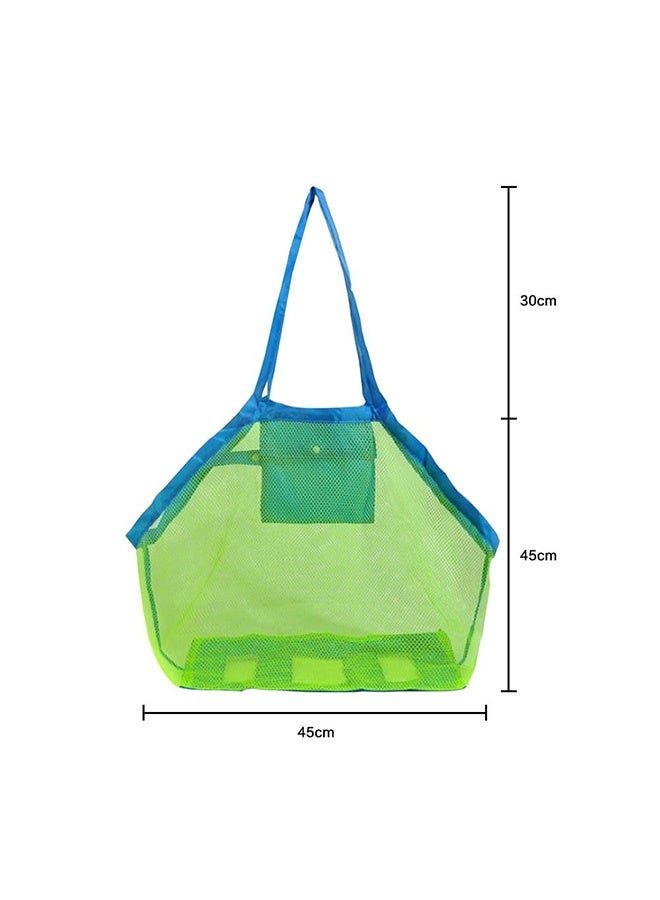 Peachjoy Mesh Beach Bag, Extra Large Beach Bags and Totes Tote Backpack Toys Towels Sand Away For Children' Toys Market Grocery Picnic Tote(Pink+Green) - Image 2