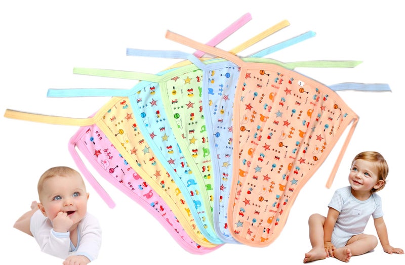 AVABY Cloth Nappies for Newborn,Reusable Diapers, Cotton Langots,U Shaped Double Layer Padded Extra Soft Nappy(Pack of 6) (0-6 Months) - Image 1