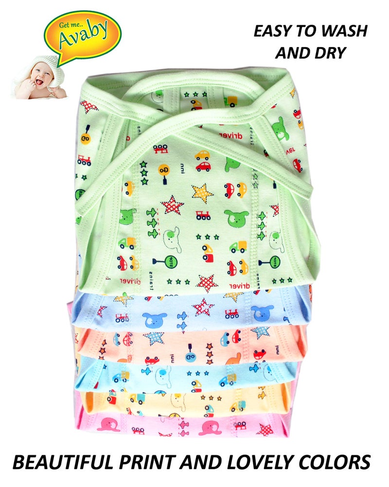 AVABY Cloth Nappies for Newborn,Reusable Diapers, Cotton Langots,U Shaped Double Layer Padded Extra Soft Nappy(Pack of 6) (0-6 Months) - Image 2