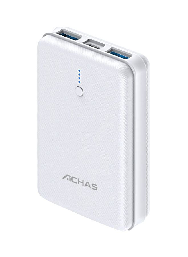 ACHAS 10000 mAh Portable Power Bank White - Image 1