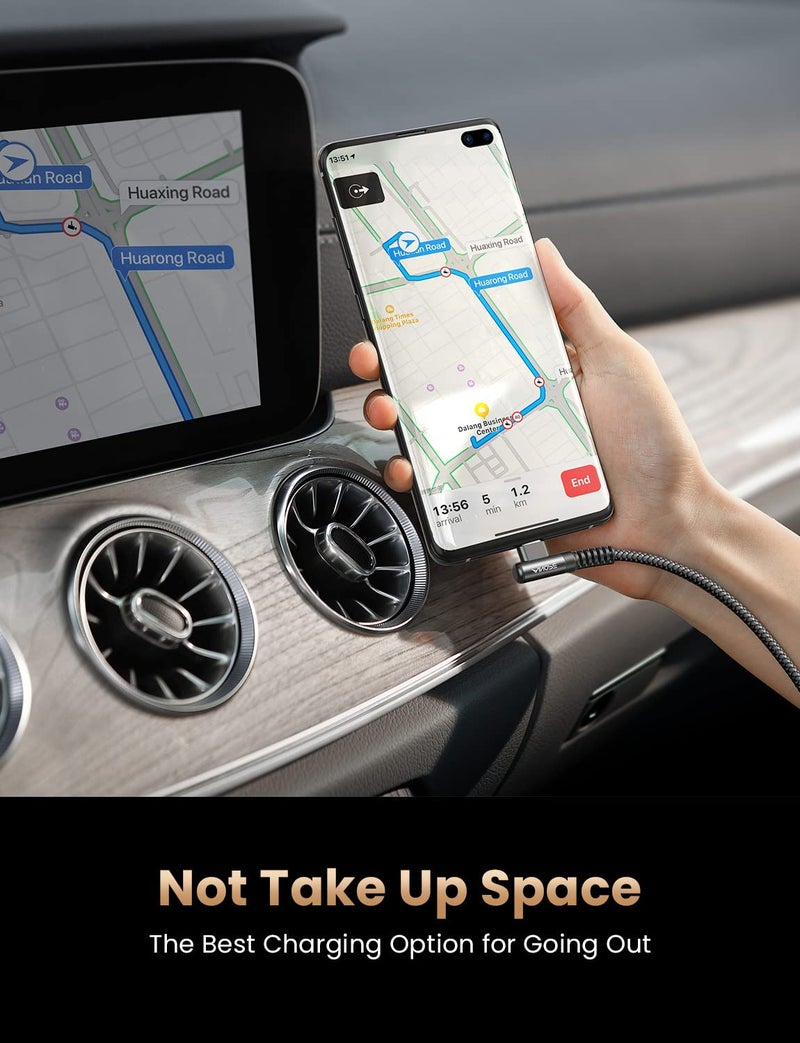 AINOPE [2 Pack 1.6FT Type C Cable, 3.1A Type C Charger Fast Charging, Right Angle Nylon Braided USB to USB C Cable Compatible with Galaxy S22 S21 S10, Note 10 9 A51 LG G8 G7 Charging Cord - Image 3