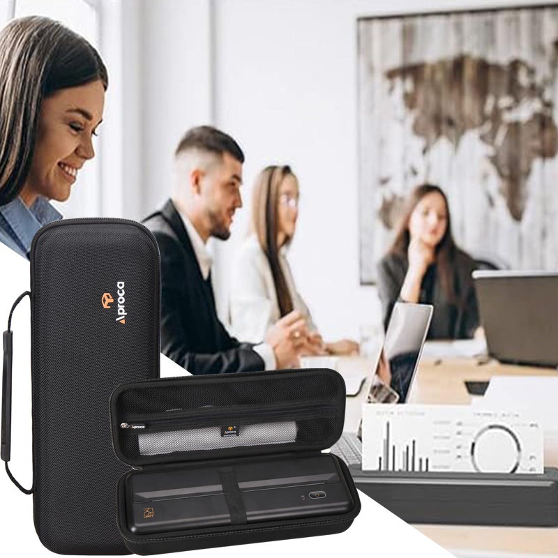 Aproca حافظة تخزين صلبة واقية سوداء من أبرواكا، لطابعات HPRT MT810 المحمولة والإكسسوارات - Image 4