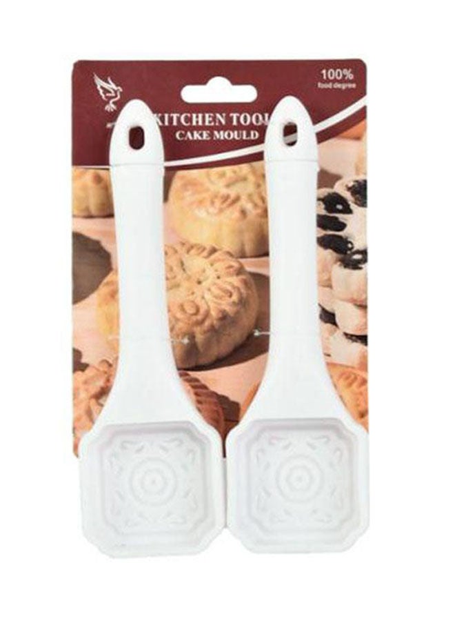 NIBEMINENT 2-Piece Plastic Cake Mould White 5x5cm