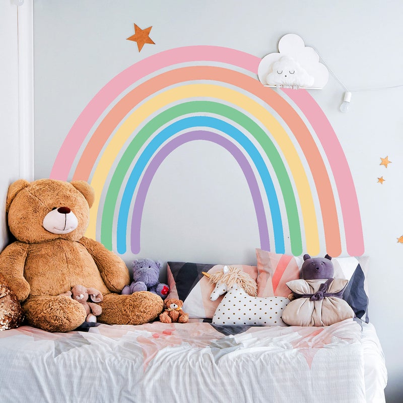 Decords Decords Rainbow Wall Decals  Peel and Stick Boho Rainbow Decor for Kids  Nursery  Made in Europe 2 Years Warranty