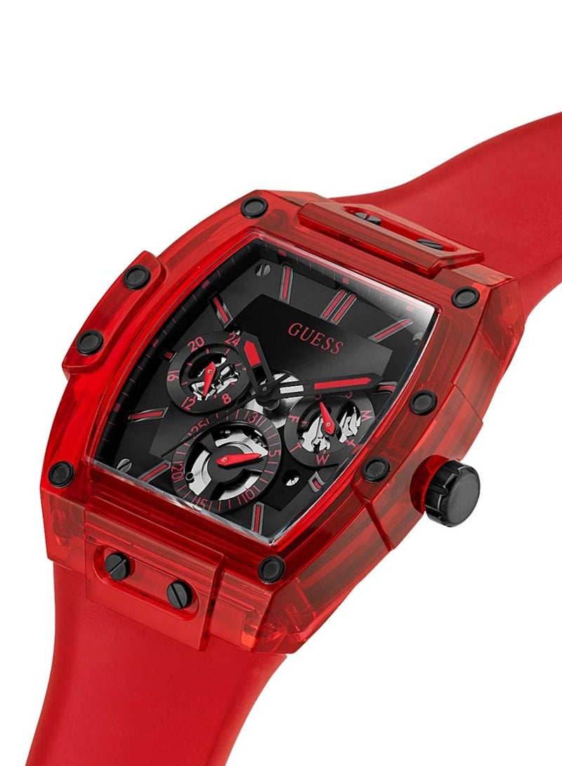 Guess Men’s Red Case Red Silicone Watch GW0203G5 - Image 4