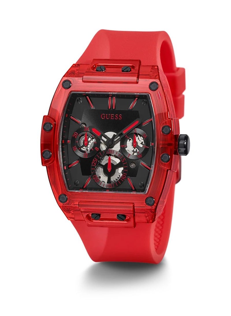 Guess Men’s Red Case Red Silicone Watch GW0203G5 - Image 5