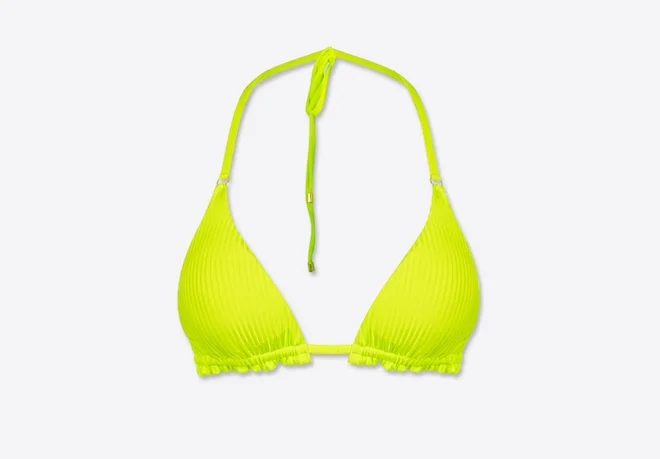 ملابس سباحة اي بي واي Zara teddy triangle recycled ribbed top