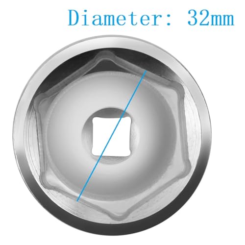 Ibetter 32mm Socket for GM,Volkswagen,Pontiac Chevrolet,Saturn, Pontiac, Saab, Steel Oil Filter Wrench, 3/8" Drive 6-Point Filters Cap Removal Tool - Image 5
