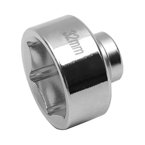 Ibetter 32mm Socket for GM,Volkswagen,Pontiac Chevrolet,Saturn, Pontiac, Saab, Steel Oil Filter Wrench, 3/8" Drive 6-Point Filters Cap Removal Tool - Image 1