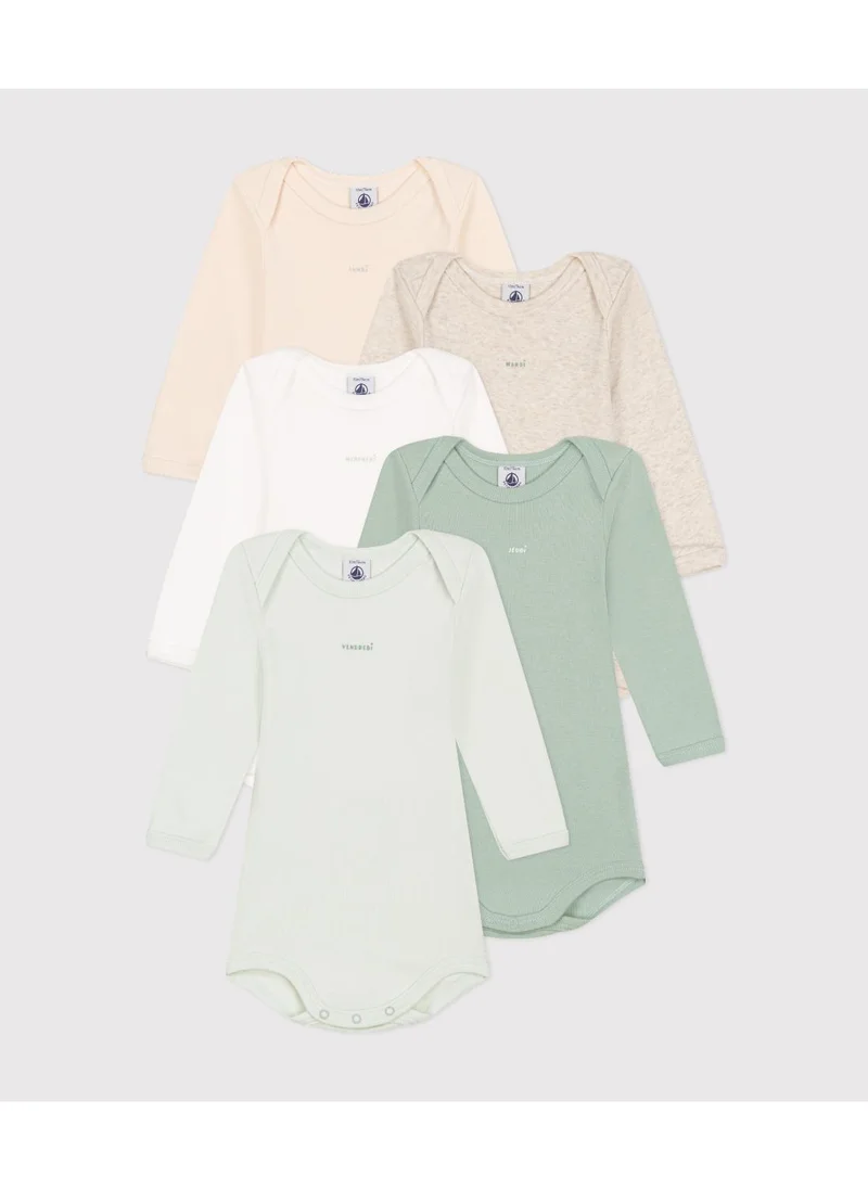 بيتي باتو Babies' long-sleeved cotton bodysuits - 5-pack