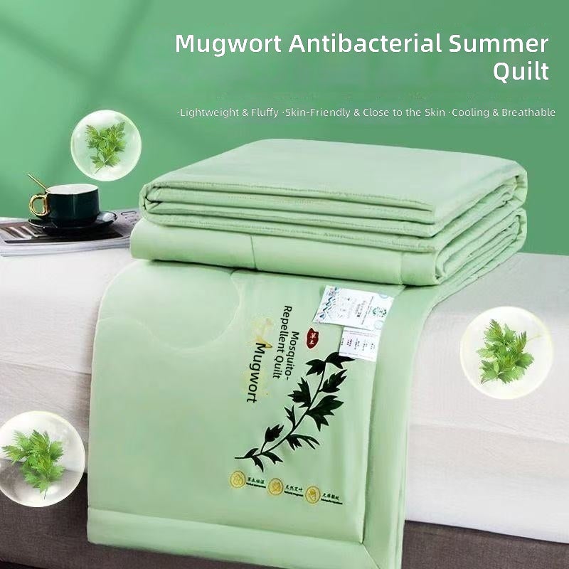 Mugwort Mosquito Repellent Summer Quilt - Lightweight, Machine Washable, Antibacterial, Single/Double/Baby Sizes