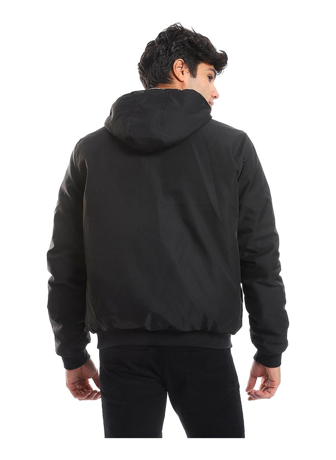 Andora - Double Face Waterproof Black Bomber Jacket_Black - Image 1