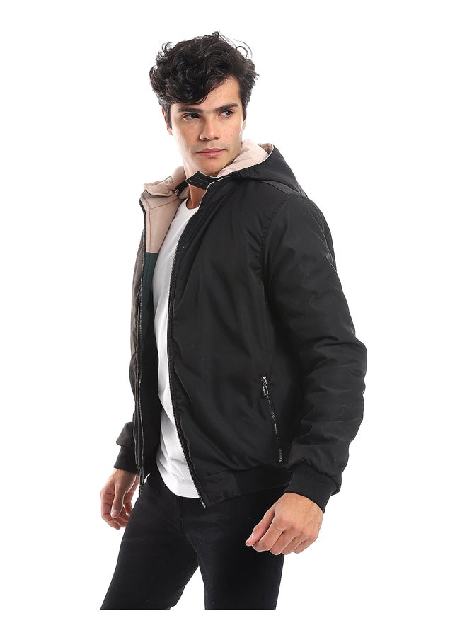 Andora - Double Face Waterproof Black Bomber Jacket_Black - Image 1