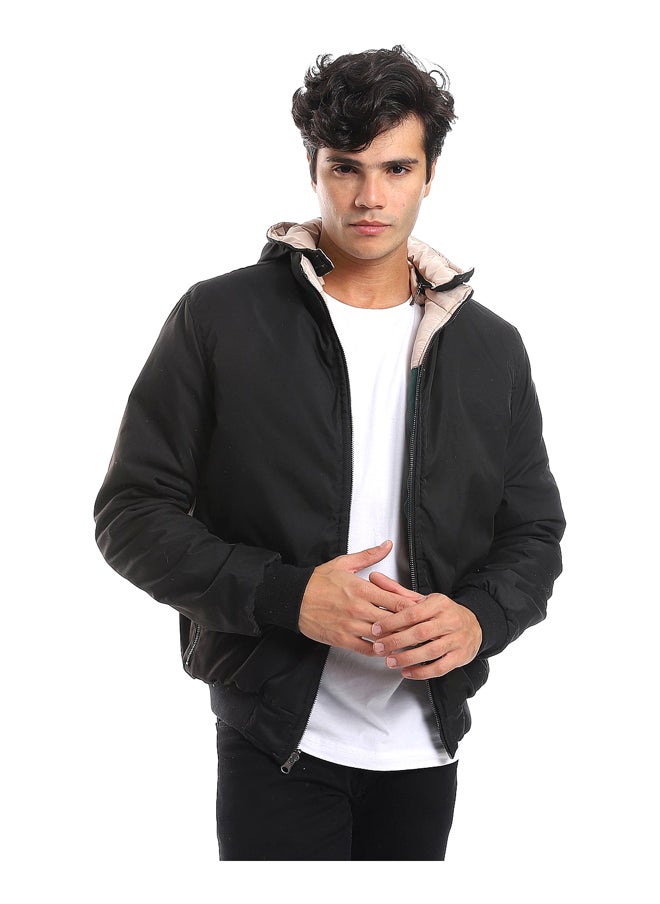 Andora - Double Face Waterproof Black Bomber Jacket_Black - Image 1