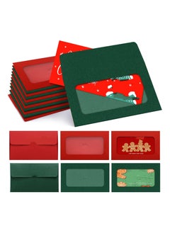 SYOSI 60 Pack Window Gift Card Envelopes Gift Card Sleeves Blank Holders for Greeting Mailing Envelopes Red and Green  - Image 1