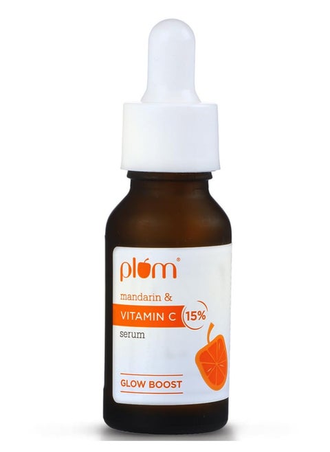 15% Vitamin C Face Serum For Glowing Skin | Non Irritating Formula | For Dull Skin | With Mandarin | Beginner Friendly, For All Skin Types | Men & Women l 100% Vegan | 20 ml