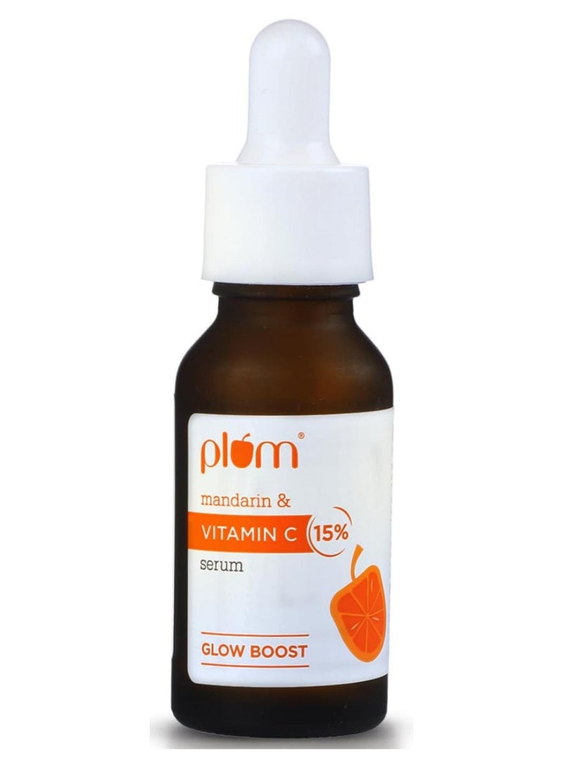 Plum 15% Vitamin C Face Serum For Glowing Skin | Non Irritating Formula | For Dull Skin | With Mandarin | Beginner Friendly, For All Skin Types | Men & Women l 100% Vegan | 20 ml - Image 1