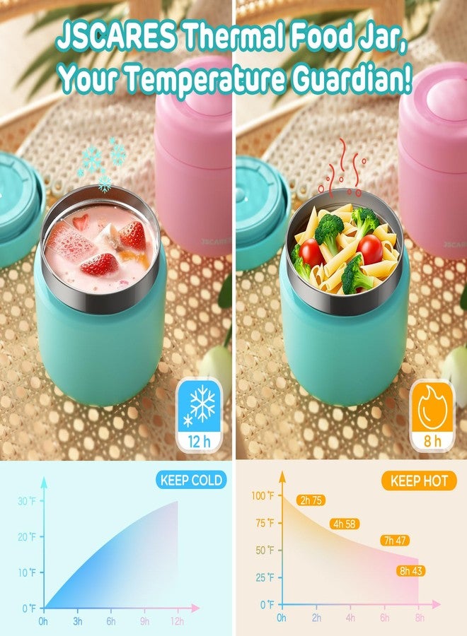 JSCARES 12oz Kids Insulated-Food-Jars for Hot-Food, Wide Mouth Soup Thermo Food Jar Insulated Thermal Lunch Container Termo para Comida Caliente Vacuum Thermoses for Keeping Food Warm - Light Blue - Image 5