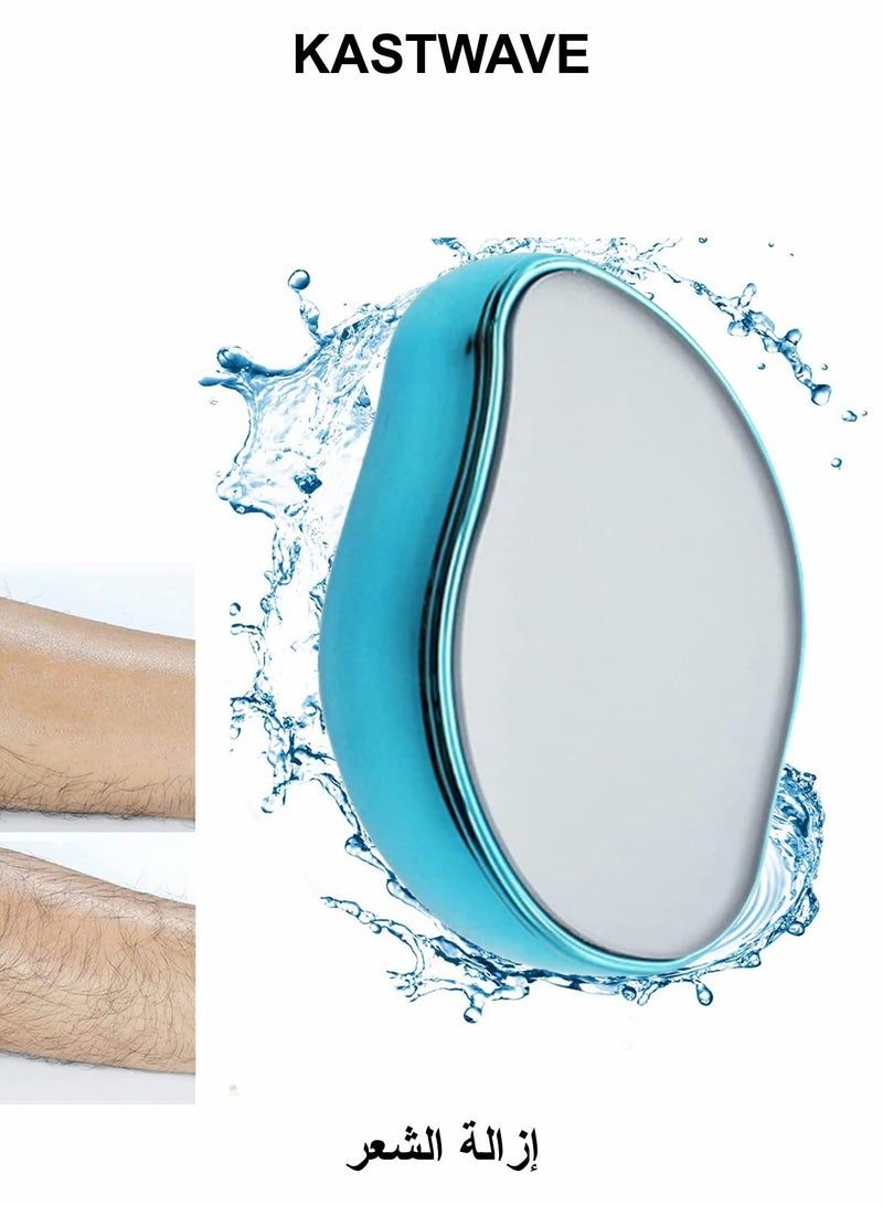 KASTWAVE Hair Removal Eraser, Painless Crystal Hair Remover Tools Magic Crystal Hair Eraser, Soft Smooth Skin Fast & Easy Crystal Hair Removal for Men and Women (Blue) - Image 1