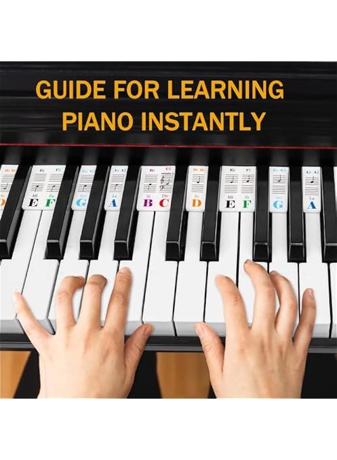 MOXO Removable Piano Notes Guide for Beginner, No Need Stickers, Silic Piano Keyboard Note Labels for Learning, Piano Accessories for 88 Key FullSize, With Box, Rainbow Color - Image 5