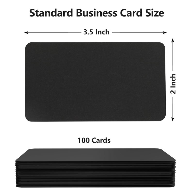 MaxGear 100Pcs Thank You Cards for Small Business, 3.5" x 2" Blank Kraft Paper Card, 200 GSM Black Cardstock, Message & Business Appreciation Cards - Image 2