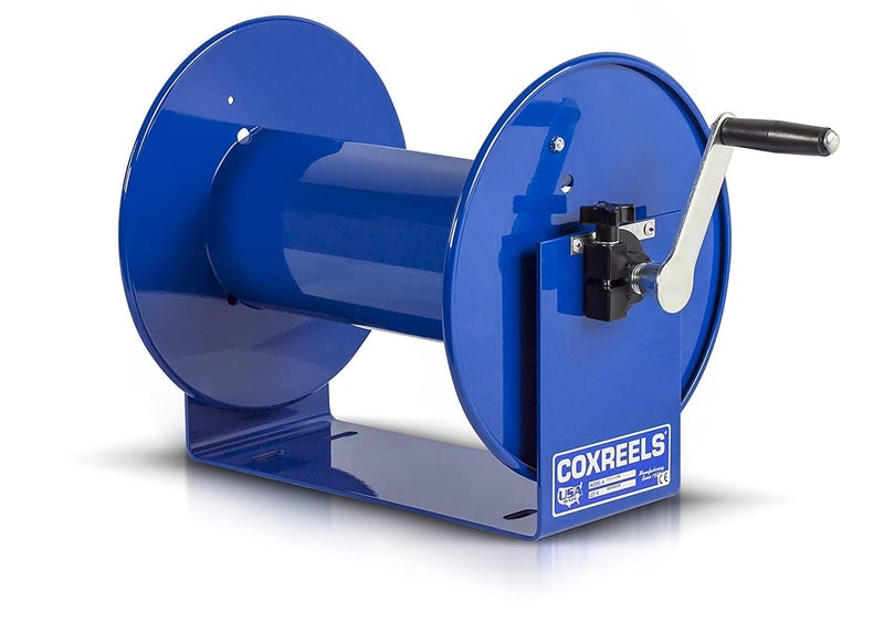 Coxreels 112-3-100 Hand Crank Hose Reel - Heavy-Duty Steel Frame for Stability - Adjustable Tension Brake for Controlled Operation- Fits 3/8 inches x 100 ft Hose - 12 x 18.25 x 13 inches - Image 1
