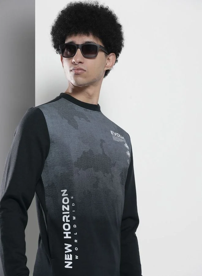 The Indian Garage Co  The Indian Garage Co Men Regular Fit Printed Crew Neck Full Sleeves Sweatshirt  | Best Price UAE