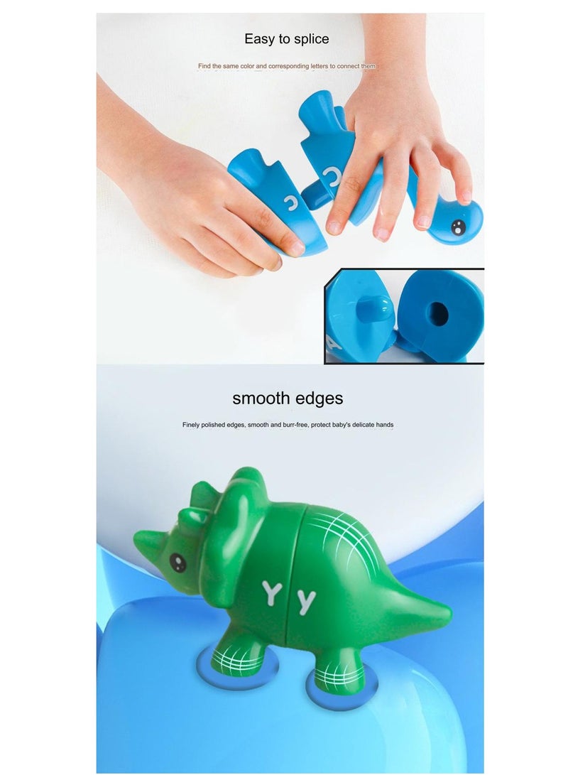 لعبة مطابقة الحروف الأبجدية ذات الوجهين، 14 قطعة من لعبة مطابقة الحروف الأبجدية على شكل ديناصور مع أحرف كبيرة وصغيرة، ألعاب تعليمية لمرحلة ما قبل المدرسة من مونتيسوري للأطفال الصغار من الأولاد والبنات - Image 3