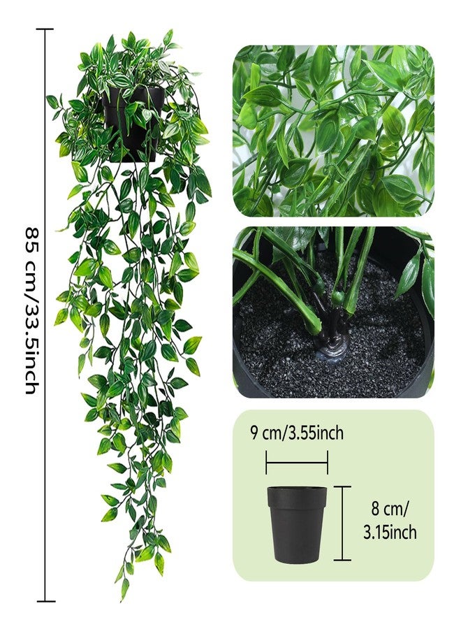 Clearain Fake Plants Hanging Artificial Potted Faux Eucalyptus Plants for Boho Farmhouse Bathroom Office Desk Wall Bookshelves Room Accessories Decorations - Image 2