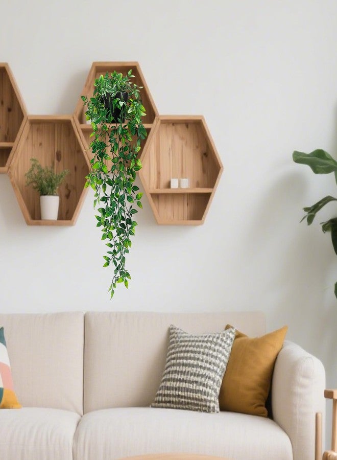 Clearain Fake Plants Hanging Artificial Potted Faux Eucalyptus Plants for Boho Farmhouse Bathroom Office Desk Wall Bookshelves Room Accessories Decorations - Image 4