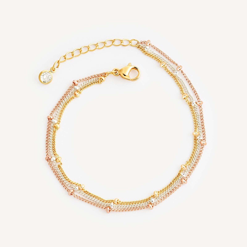 ميفيكو سوار MEVECCO للنساء مطلي بالذهب عيار 14 قيراطًا، سلسلة رقيقة، مجوهرات بسيطة، صناعة يدوية لطيفة، بسيطة، مناسبة لها - Image 4