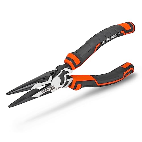 Vanquish 8 Inch Long Needle Nose Pliers High-Leverage Wire Cutters with Comfort Grip Handle (3168) - Image 1